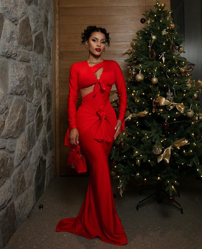 BRANDY DRESS WITH TAIL