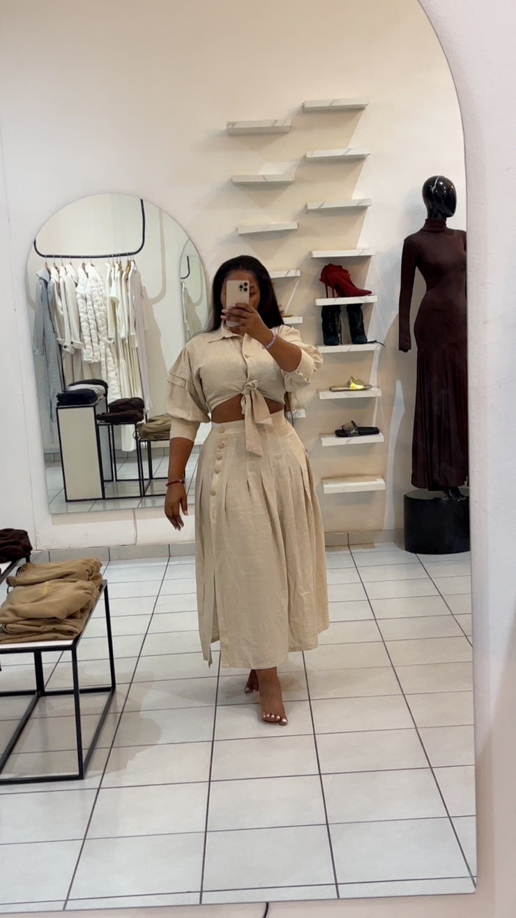 LINEN SKIRT SET