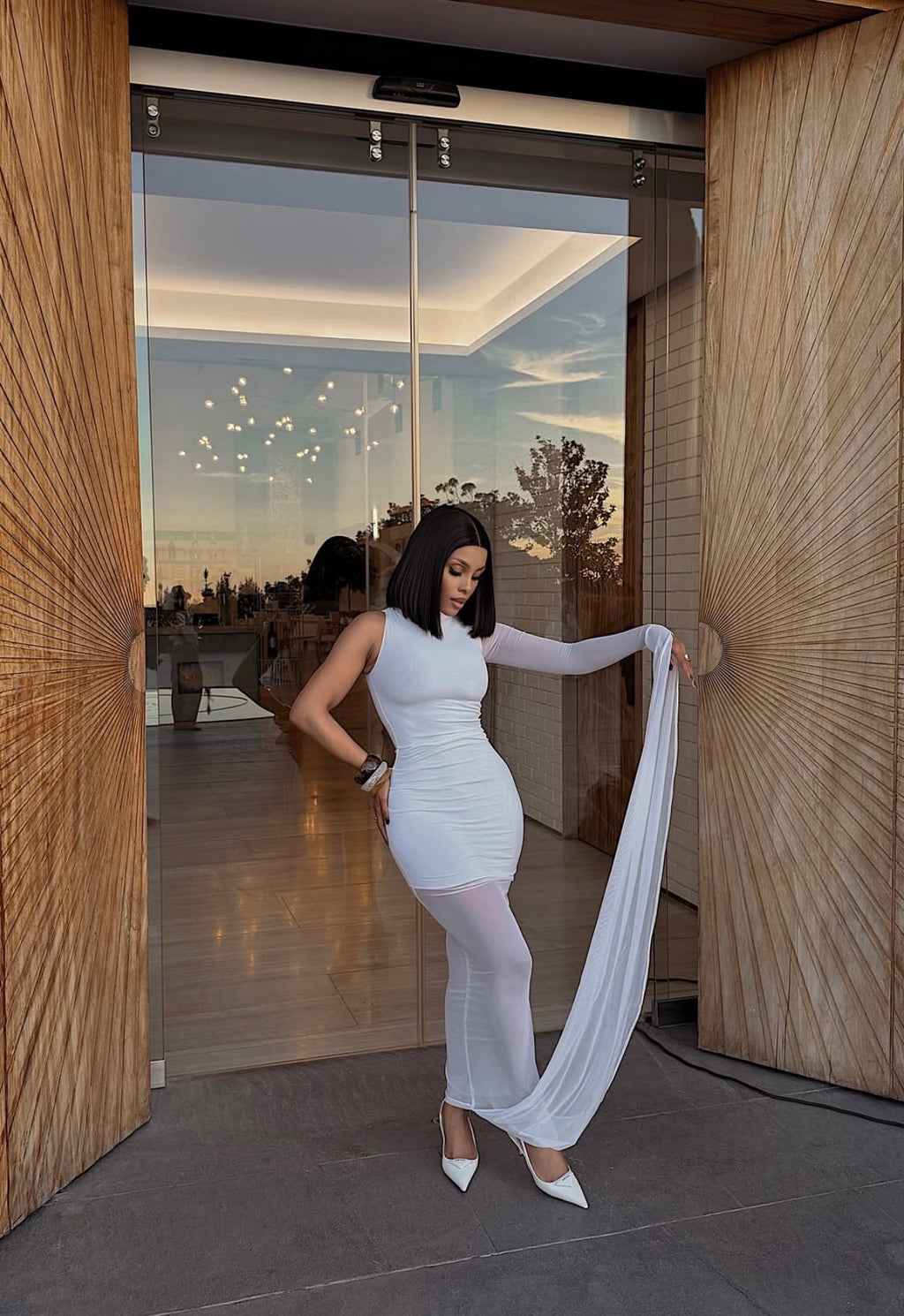 WHITE SHEER DRESS