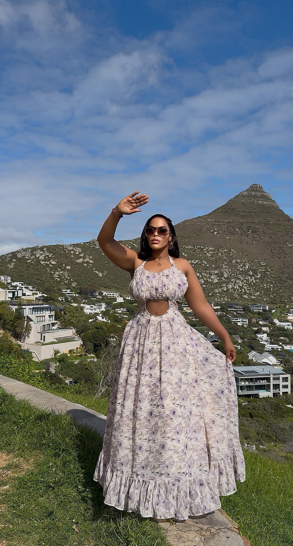 SOFT LILAC PRINTS DRESS
