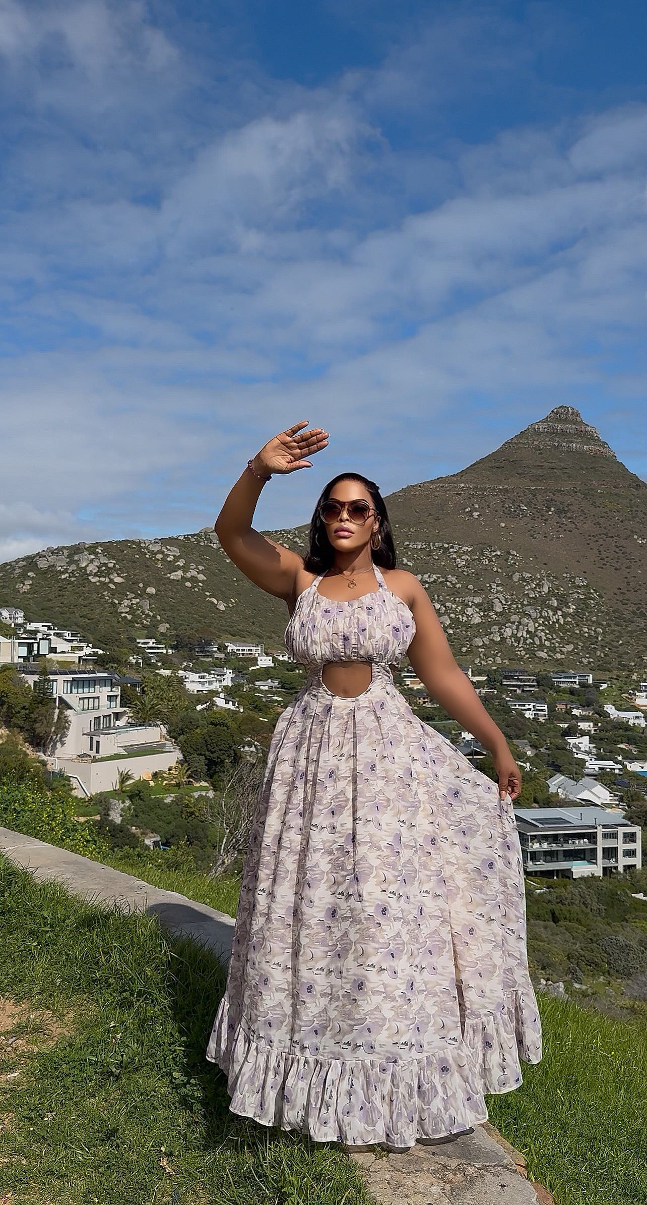 SOFT LILAC PRINTS DRESS