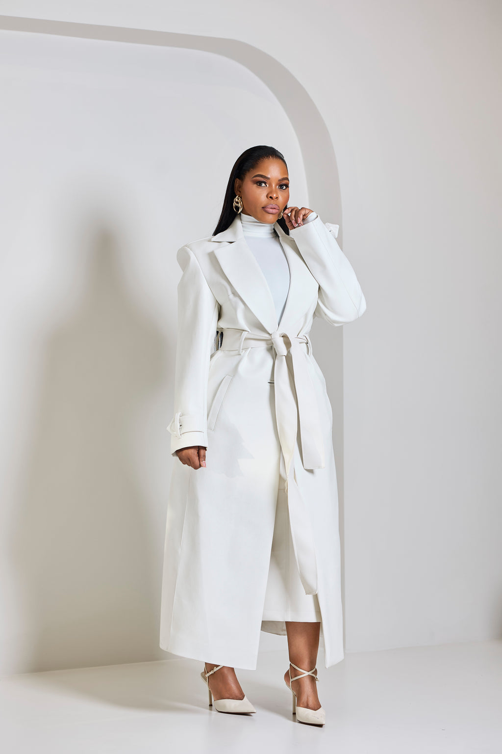 CREAM LEATHER COAT