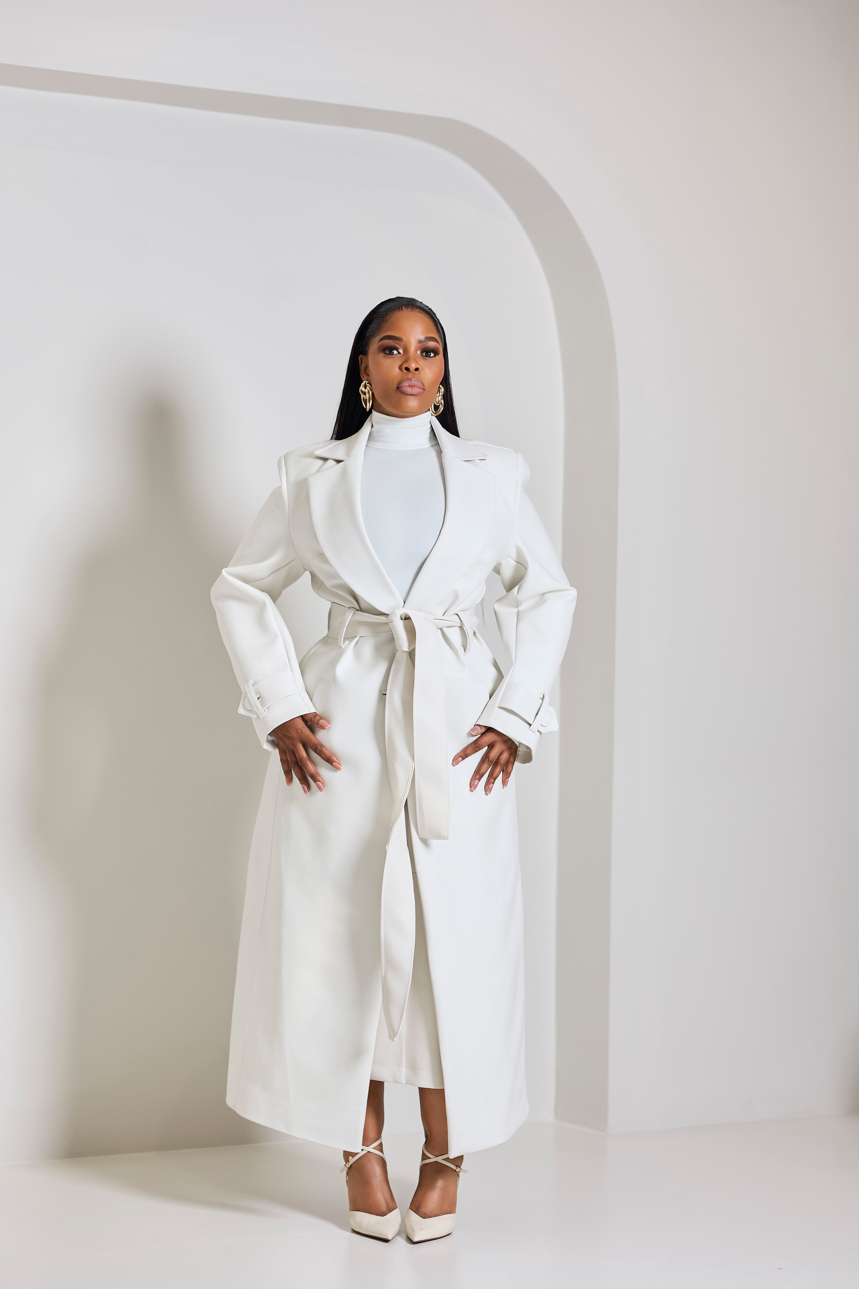 CREAM LEATHER COAT