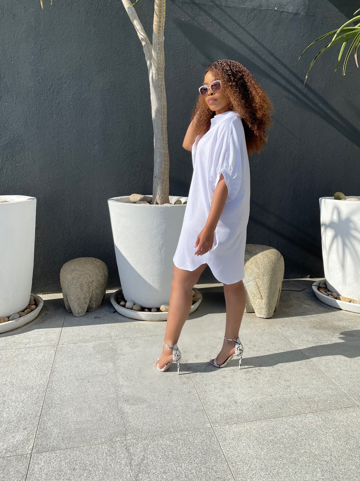 WHITE SHIRT DRESS – Teestylishsa